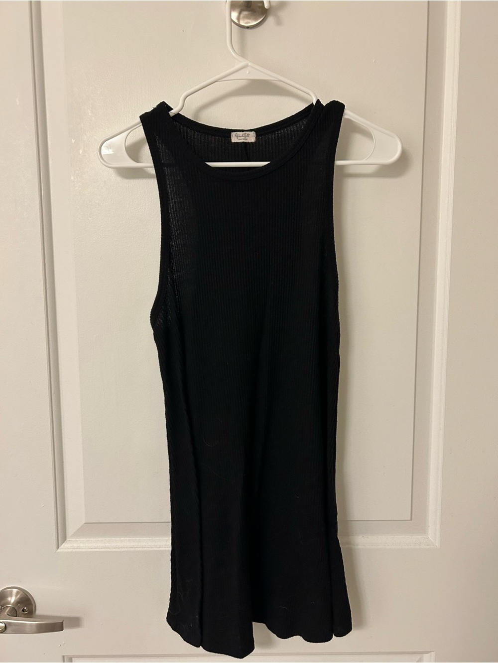 Brandy Melville Black Ribbed Mini Dress